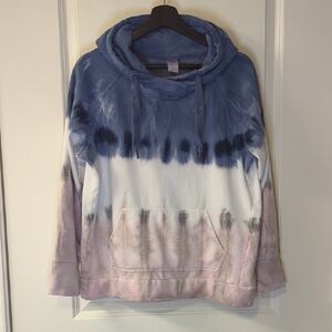 Blue and Pink Tie-Dye Hoodie
